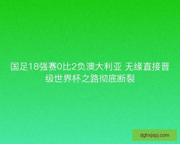 国足18强赛0比2负澳大利亚 无缘直接晋级世界杯之路彻底断裂